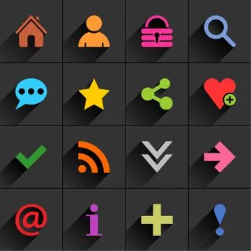 Color additional sign flat icon Illustrazione stock