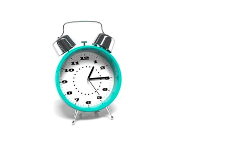Color alarm clock, 3d render Illustrazione stock