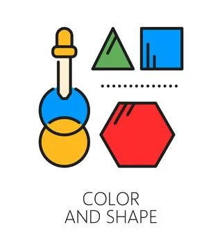 Color and shape perception cognitive ability icon Illustrazione stock