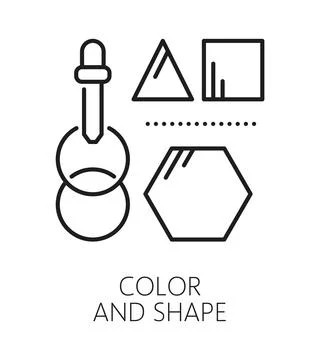 Color and shape perception cognitive ability icon Stock Illustration