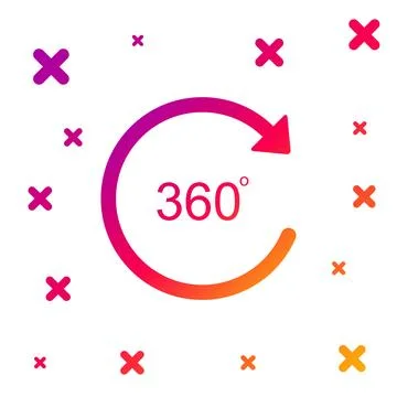 Color Angle 360 degrees icon isolated on white background. Rotation of 360 库存插图