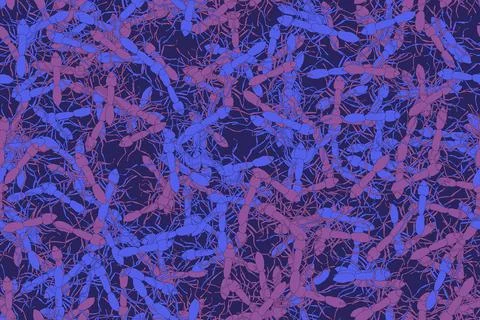 Color Ants Illustration Seamless Pattern Stock Illustration