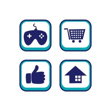 Color app icon button game asset theme vector Stock Illustration
