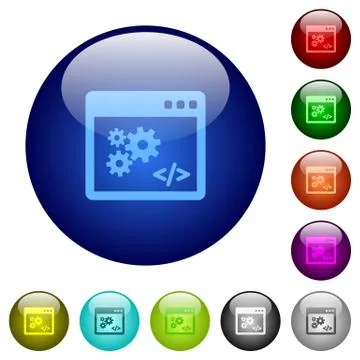 Color Application programming interface glass buttons Stock Illustration