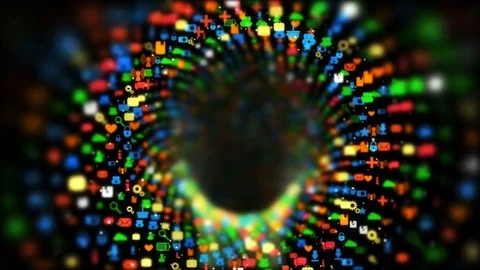 Color Apps Loop Turns Into Torus Down Rotation Stock Footage 83956099