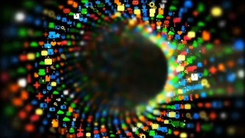 Color Apps Loop Turns Into Torus Right Rotation Video stock 83956929