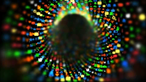 Color Apps Loop Turns Into Torus Top Rotation Stock-Footage 94457417