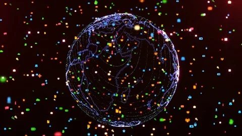 Color Apps World Globe Loopable Concept Stock Footage 85323069