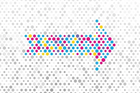 Color arrow composition of polka dots Illustrazione stock