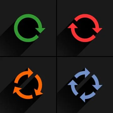 Color arrow loop, refresh, reload, rotation icon Stock Illustration