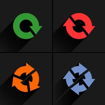Color arrow loop, refresh, reload, rotation icon Stock Illustration