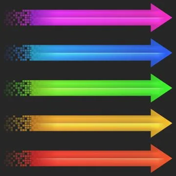 Color arrow pixel Stock Illustration