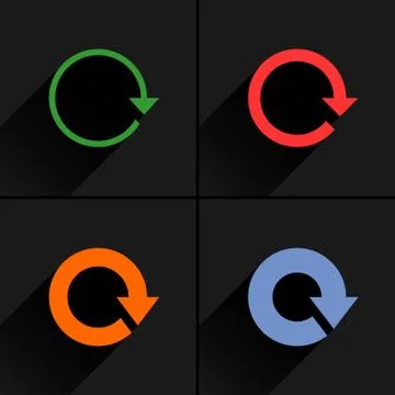 Color arrow refresh, rotation, reset, repeat icon Illustrazione stock