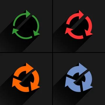 Color arrow reload, refresh, reset, repeat icon Stock Illustration