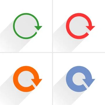 Color arrow rotation, reset, repeat icon on white Stock Illustration