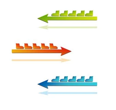 Color arrows with boots Stock Illustration
