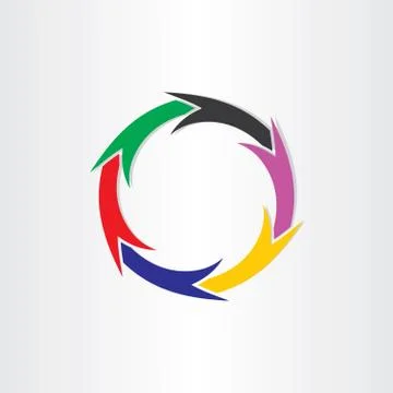 Color arrows in circle motion concept Stock Illustration