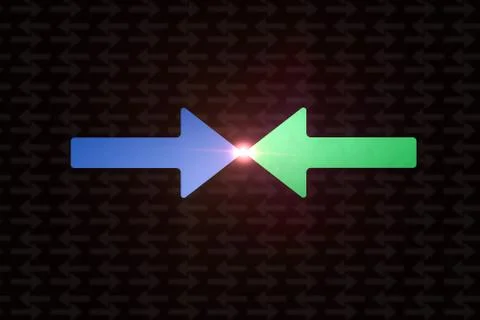 Color arrows denoting conflict. Flat format Stock Illustration