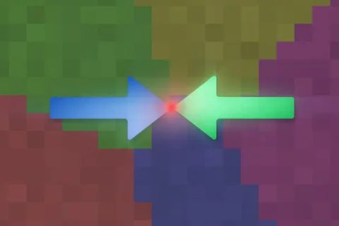 Color arrows denoting conflict. Stock Illustration