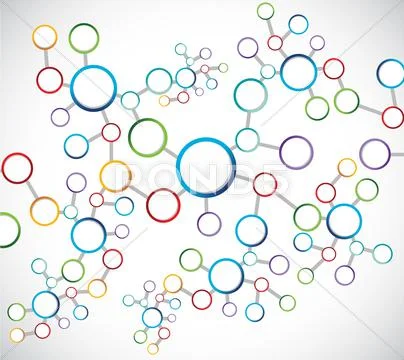 Color atoms network connection diagram Stock Illustration