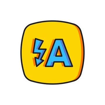 Color Auto flash icon isolated on white background. Automatic flash. Flat f.. Stock Illustration