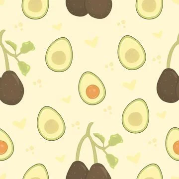 Color avocado seamless pattern Stock Illustration