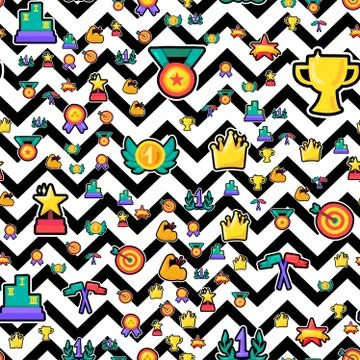 Color awards seamless vector pattern Stock-Illustration