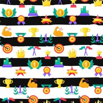 Color awards seamless vector pattern Stock Illustration
