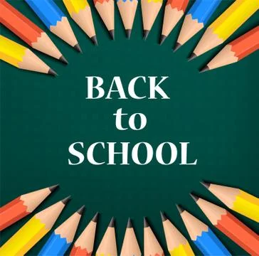 Color back to school concept background, realistic style Stock Illustration