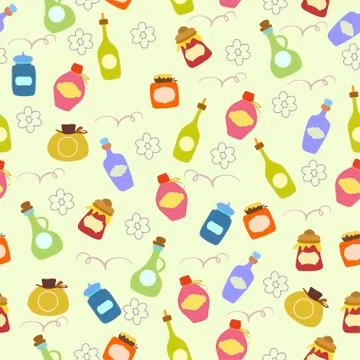Color background with jars Stock Illustration