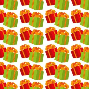 Color background pattern with gift boxes Stock Illustration