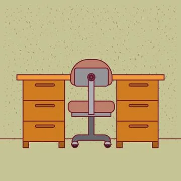 Color background with sparkles work place office interior Illustrazione stock