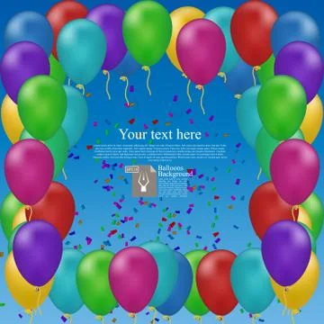 Color balloons background Stock Illustration