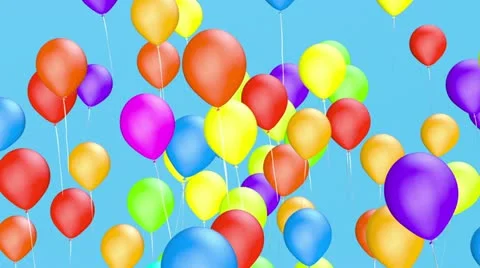 Color balloons fly away Stock Footage 15979754