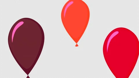 Color balloons loop with transparency background Stock Footage 234043596