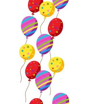 Color balloons pattern. Happy Birthday and party illustration. Stock Illustration