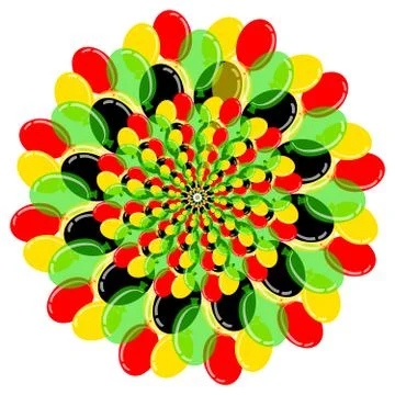 Color balloons in ring on white background Stock Illustration