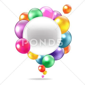 Color balloons with speech bubble Stock Illustration