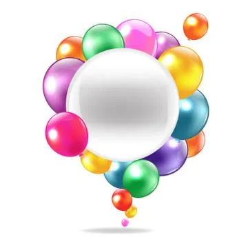 Color balloons with speech bubble Stock Illustration