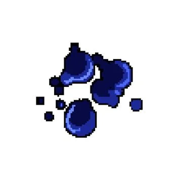 Color ballpoint pen splatter pixel art vector illustration Stock Illustration