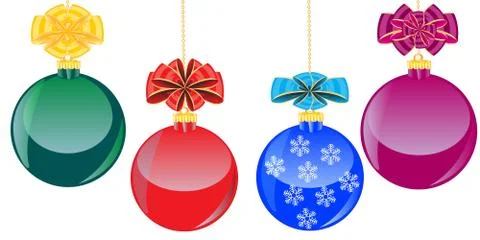 Color balls with bow Stock Illustration