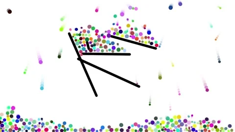 Color balls falling with gravity Stock Footage 171683190