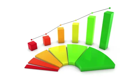 Color Bar and Pie Chart Stock Footage 57751792