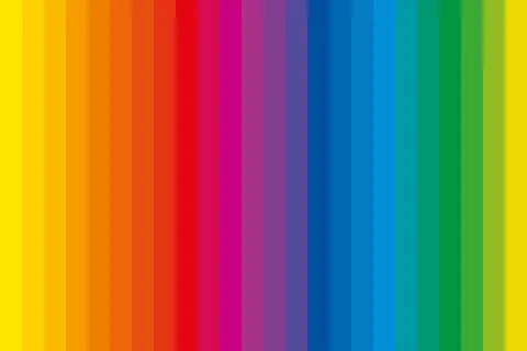 Color bars with complementary colors, spectrum of 24 rainbow colored strips Stock Illustration