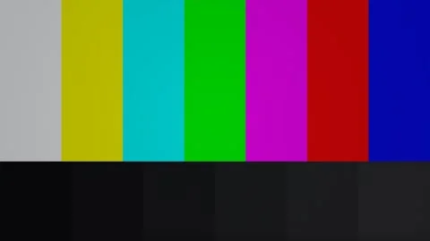 Color bars on television screen for testing and calibration Stock Footage 337968848