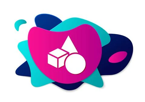 Color Basic geometric shapes icon isolated on white background. Abstract banner Illustrazione stock