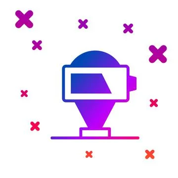 Color Battery charge level indicator icon isolated on white background. Gradient Illustrazione stock