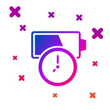 Color Battery charge level indicator icon isolated on white background. Gradient Illustrazione stock