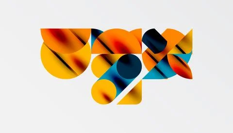 Color beautiful circles, semi circles, squares and round triangles. Geometric Stock Illustration
