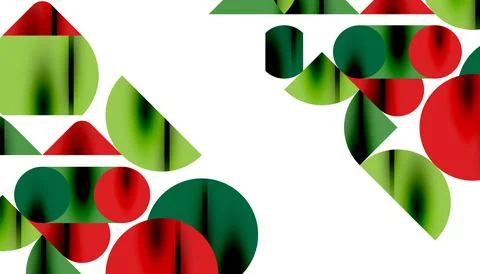Color beautiful circles, semi circles, squares and round triangles. Geometric Illustrazione stock